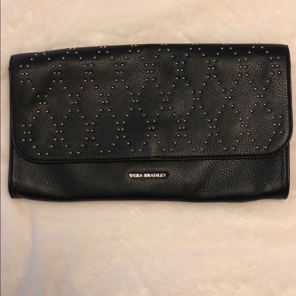 Vera Bradley studded leather clutch